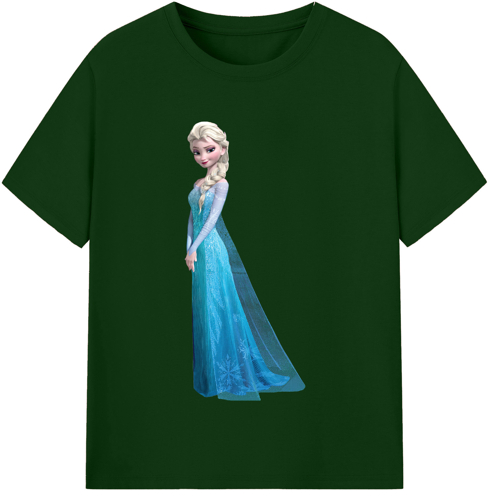 （画像用） アナと雪の女王 アンナ エルサ Frozen Anna Elsa 綿100％半袖Tシャツ（フロントプリント）